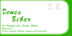 denes biber business card